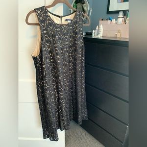 Lace lined black dress